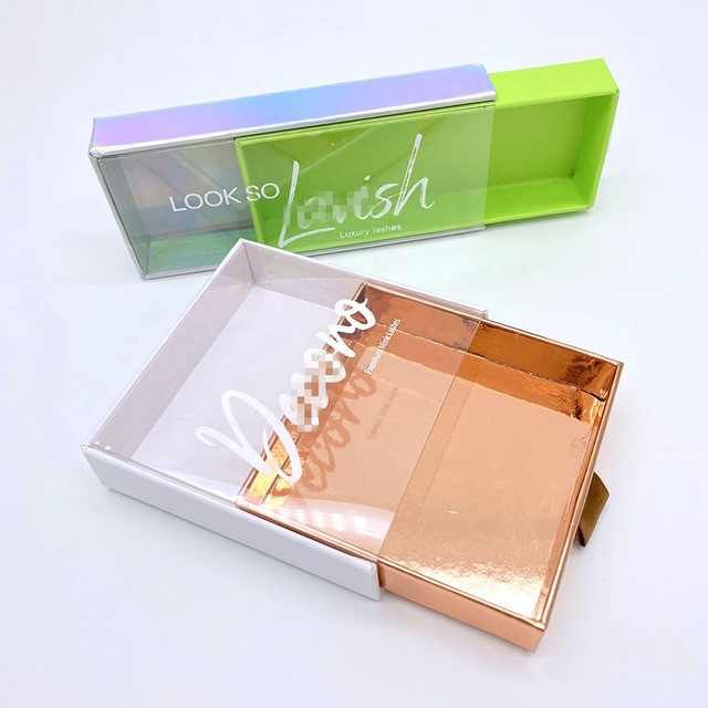Slide-out eyelash boxes